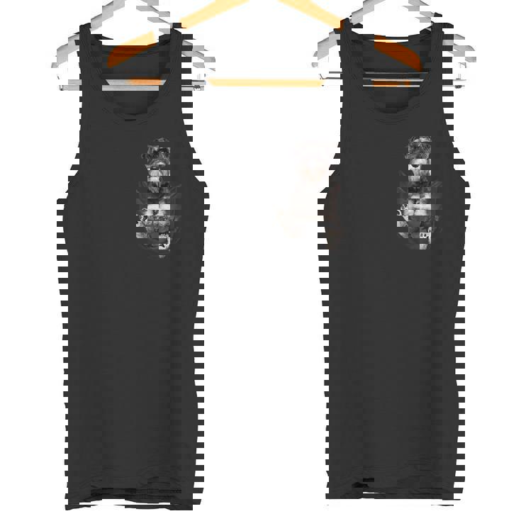 ポケットに入った面白いミニチュアシュナウザー。恋人たちに。 タンクトップ