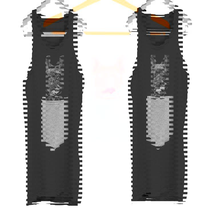 ポケットの中のフレンチブルドッグかわいいフレンチブルドッグオーナーギフト タンクトップ