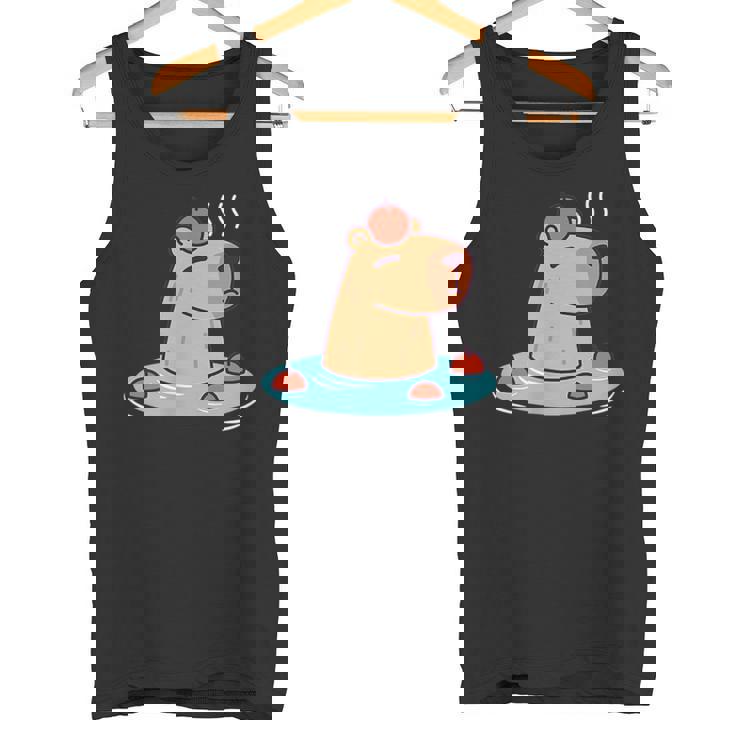 ポケットカピバラ 温泉に浸ける カピバラ タンクトップ