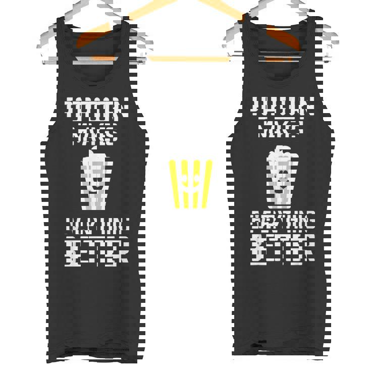 ポップコーンがすべてをより良くするコーンスナックポップコーン。 タンクトップ