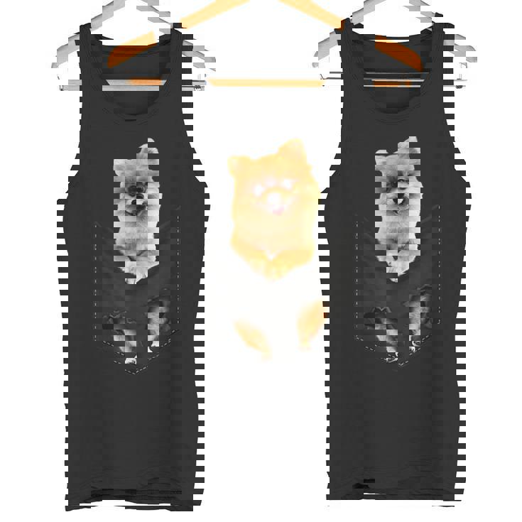 ポム犬愛好家のためのポケットに入った面白いポメラニアン。 タンクトップ