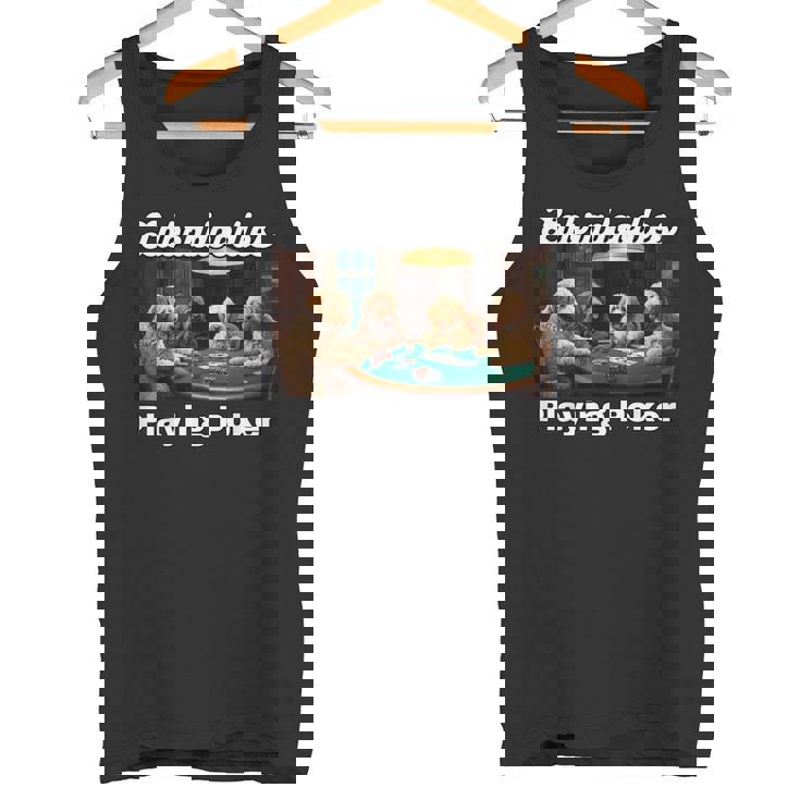 ポーカーをする犬 ラブラドゥードル オーストラリアの犬 ラブラドゥードル タンクトップ