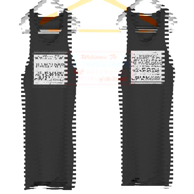 マッスルショールズ アラバマ サイン 録音 キャピタル ロック グラフィック タンクトップ