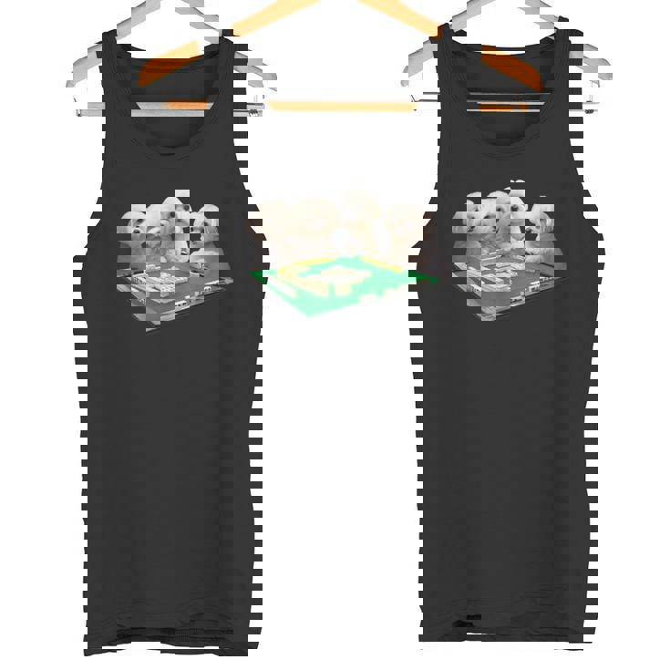 マルチーズ 犬 麻雀 面白いtシャツ 文字入り メンズ おもしろ 面白い 服 おもしろグッズ ネタ 雀士 タンクトップ