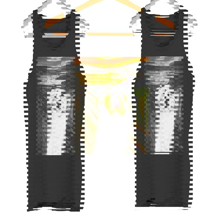 マルチーズ 面白いtシャツ 犬 ムンクの叫び かわいい メンズ 子供 おもしろ 服 グッズ ネタ わんこ タンクトップ