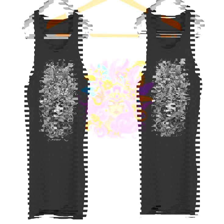 マルディグラ フェザー パープル マスク グリーン ニューオーリンズ タンクトップ