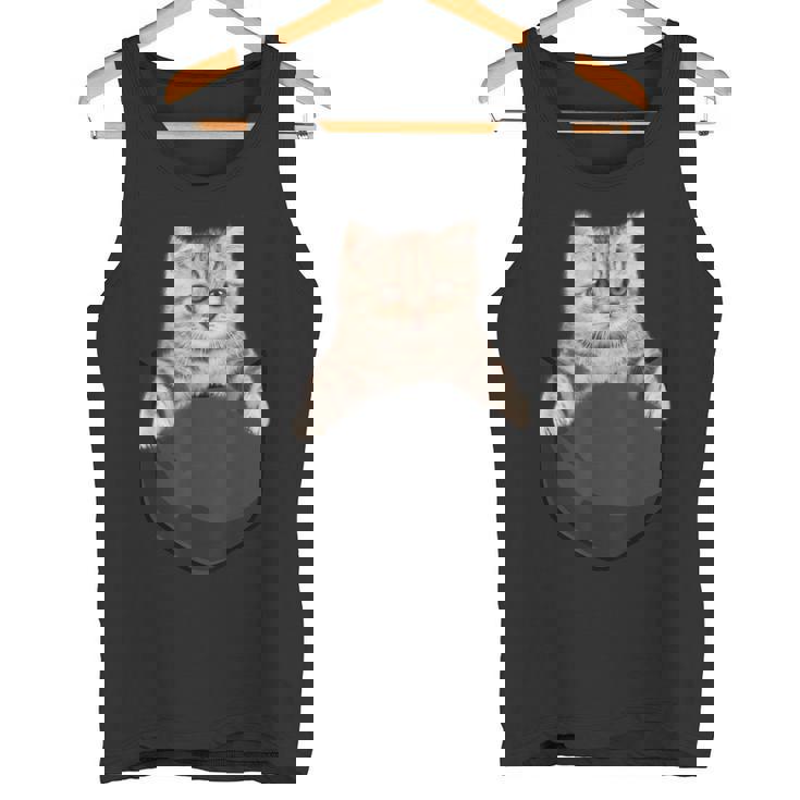 マンチカンポケットの中の猫猫好き タンクトップ