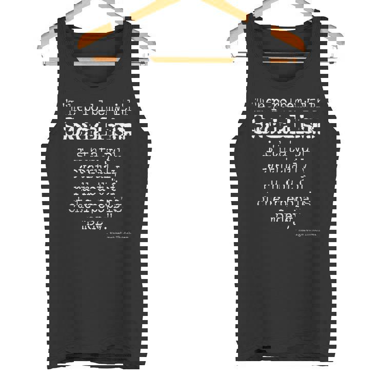 マーガレット・サッチャー 引用 The Problem Withocialism タンクトップ