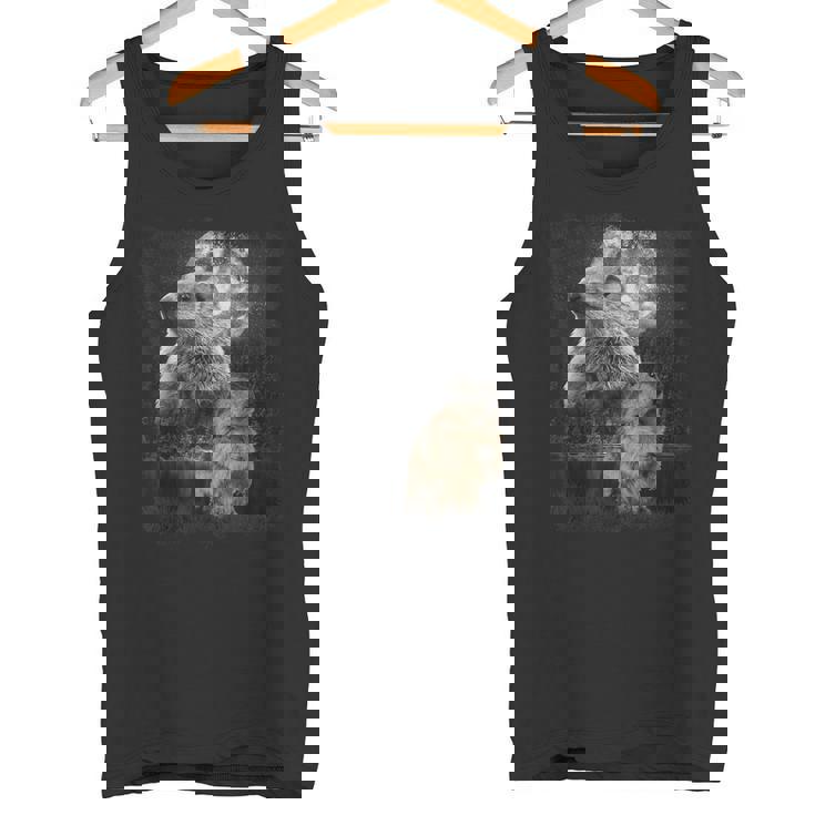 マーモット イラスト ムーン マーモット げっ歯類 マンケイ タンクトップ