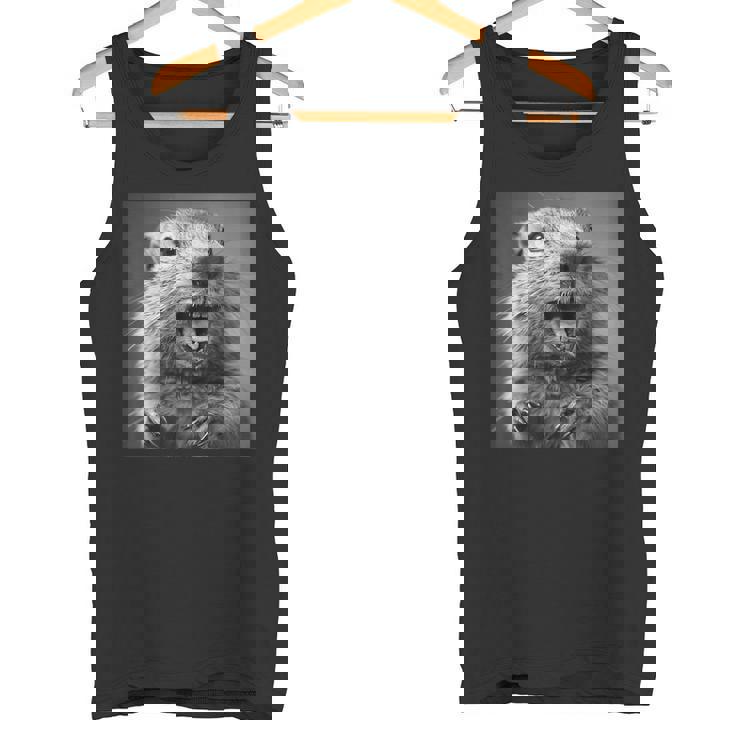 マーモットは生意気に笑う、面白いマーモット タンクトップ