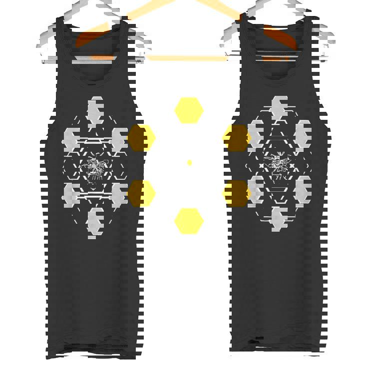 ミツバチユーモア六角形ナチュラルスタイル タンクトップ