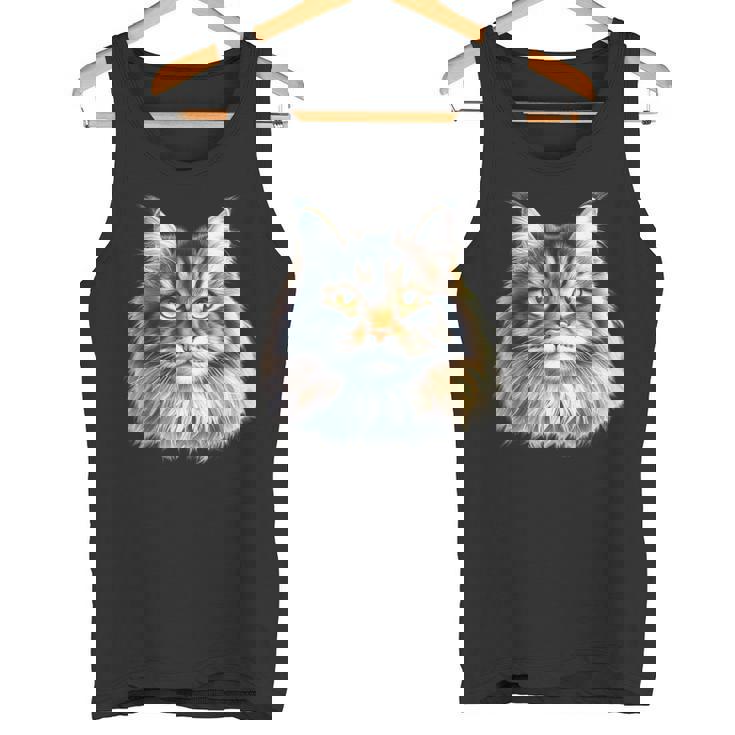 メインクーン 猫の肖像画 タンクトップ