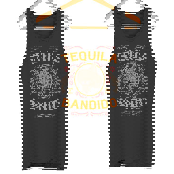 メキシカンスカル テキーラ バンディト クール スケルトン チャロ ギフトアイデア タンクトップ