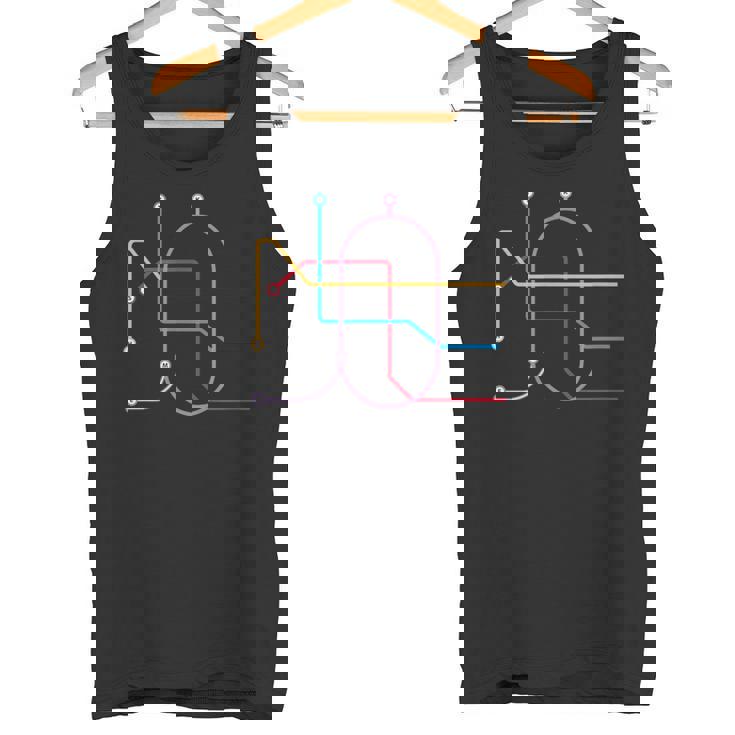 メトロ 名古屋 全線 線路図 列車 地下鉄 タンクトップ