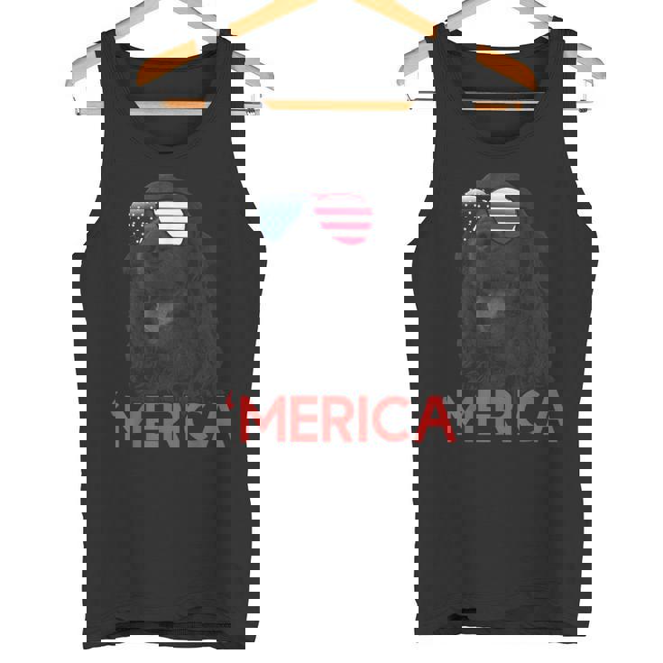 メリカ Englsh Cockerspaniel アメリカ国旗 7月4日 タンクトップ