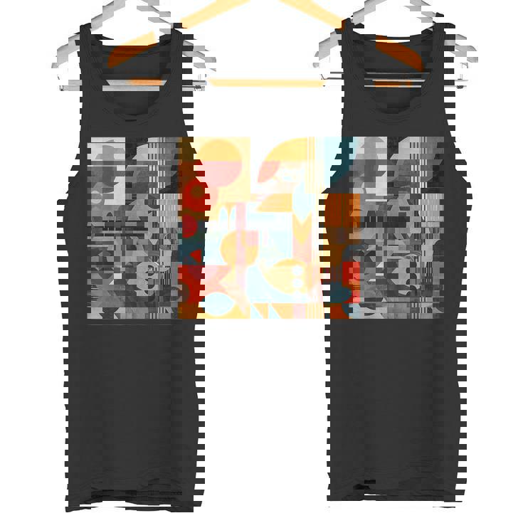 モダン 抽象 パターン ボーホー 抽象 幾何学 タンクトップ