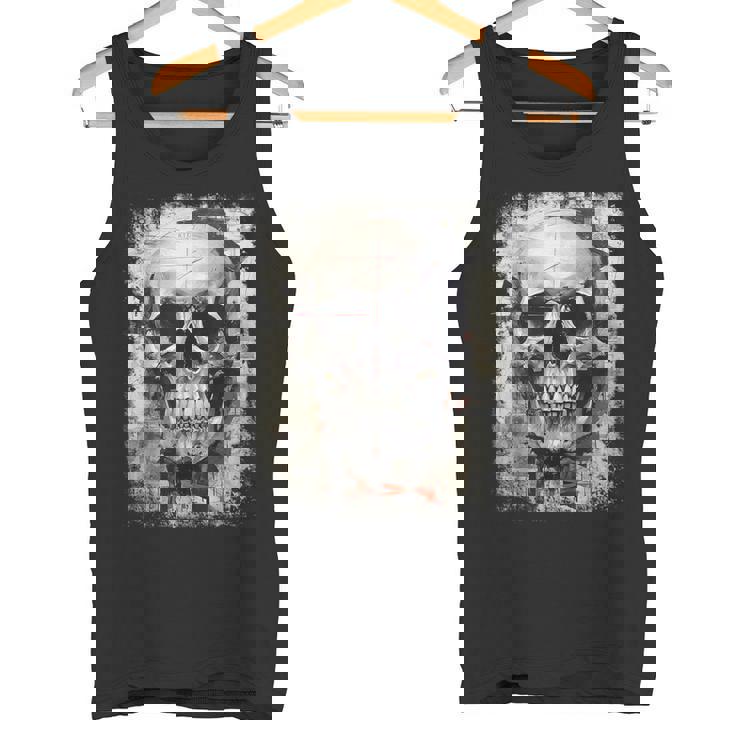 モダンなヒップホップ、レトロ、ヴィンテージ、エッジの効いた Y2k Hip Hop アーバン ストリートウェア、スカル タンクトップ