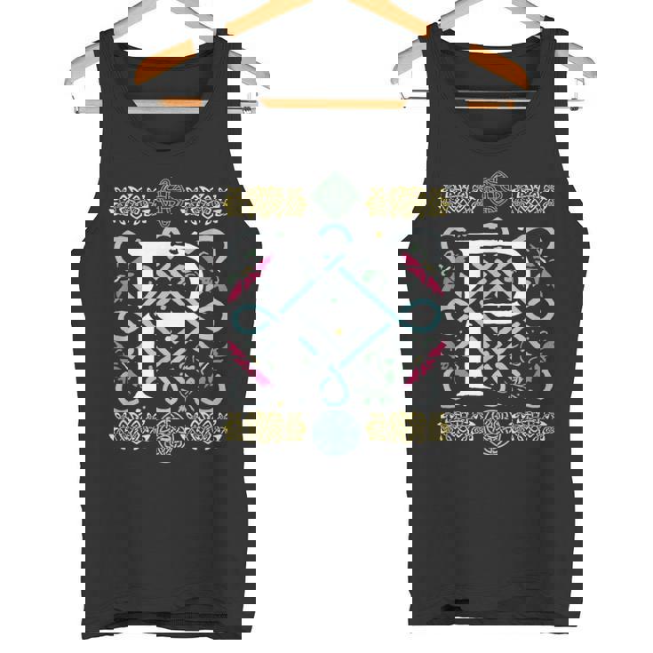 モノグラム 文字 P ケルト ヴィンテージ レトロ タンクトップ