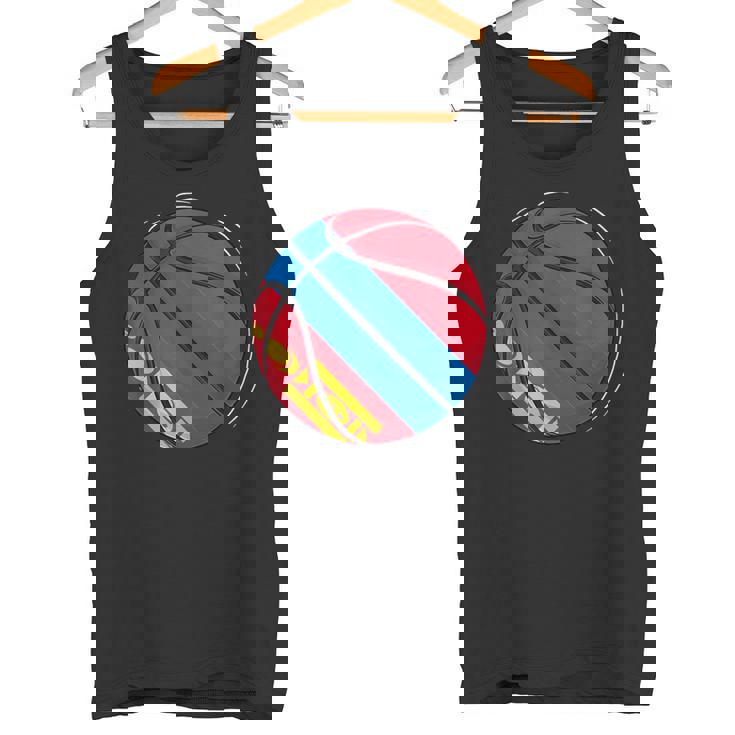 モンゴルの国旗が付いたバスケットボールボール タンクトップ