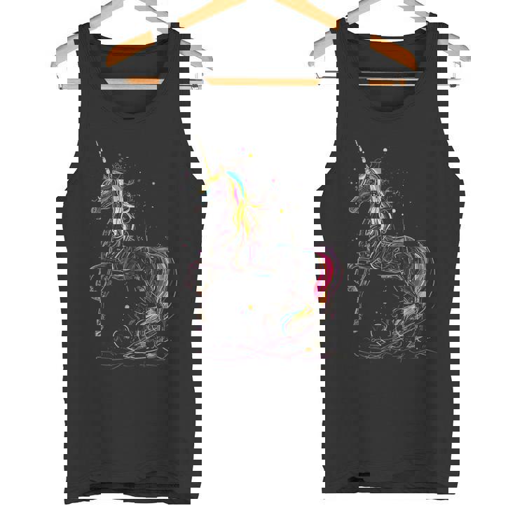 ユニコーン 虹 動物 モチーフ アートワーク ユニコーン タンクトップ