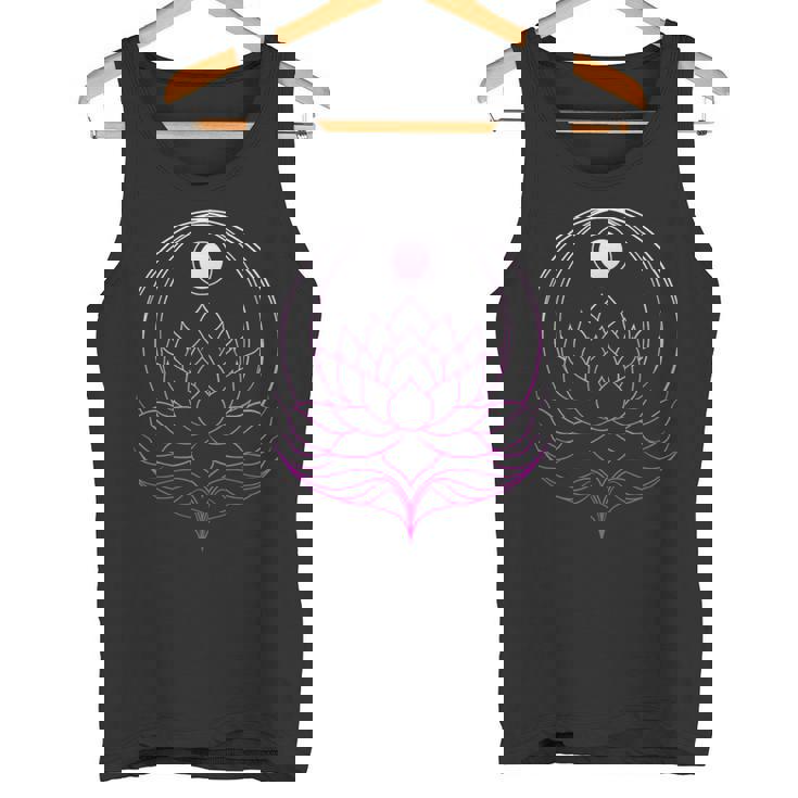 ヨガと瞑想用の月付きヨガ衣装ロータス ナマステ タンクトップ