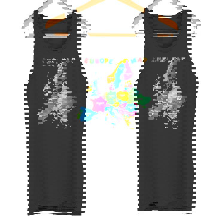 ヨーロッパ地図、国旗、ヨーロッパ諸国 タンクトップ