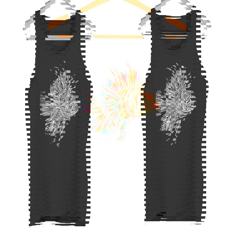 ライオンフィッシュ 動物 グラフィック アートワーク ライオンフィッシュ タンクトップ