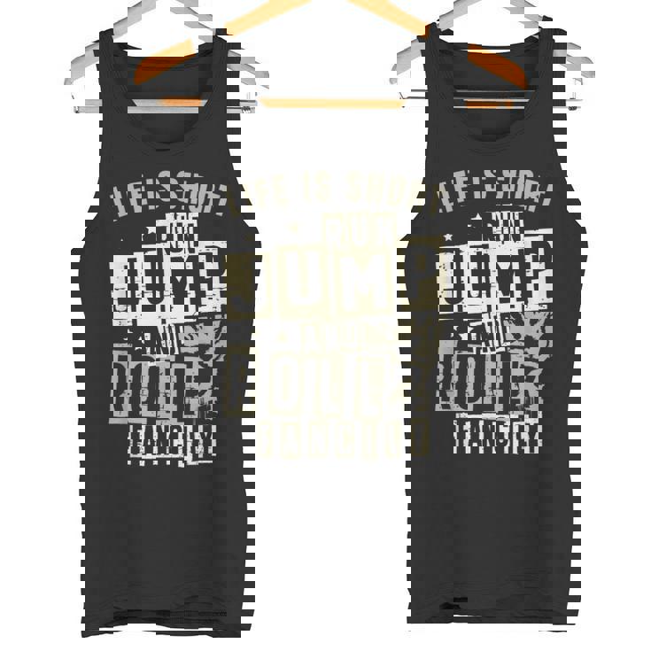 ライフ イズ ショート ラン ジャンプ アンド ロール 派手なフリーランニング パルクール タンクトップ