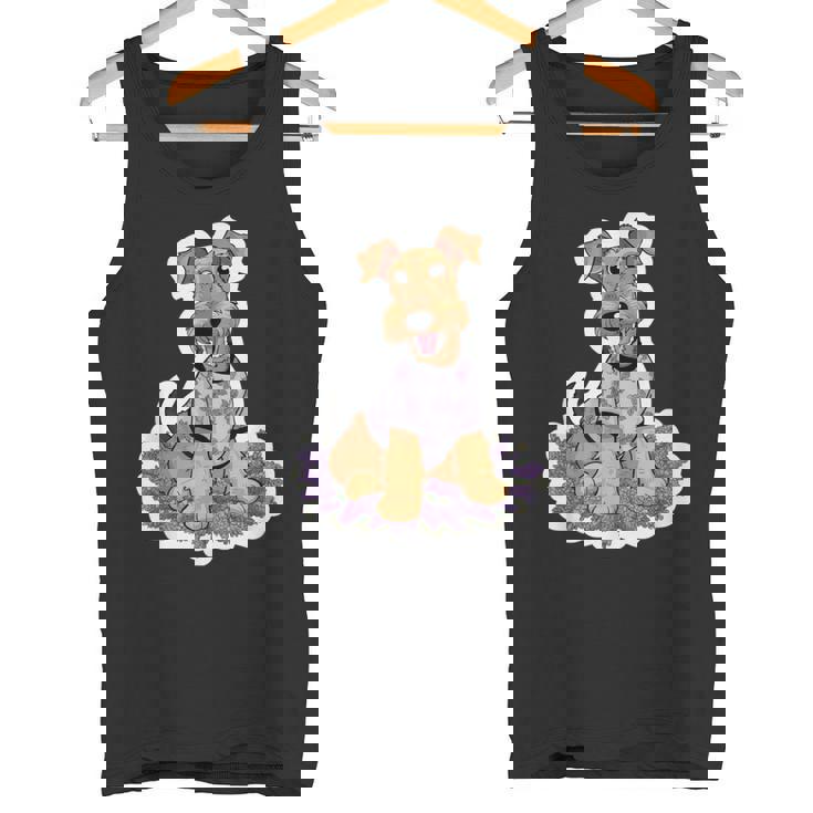 ライラックのエアデール テリア タンクトップ