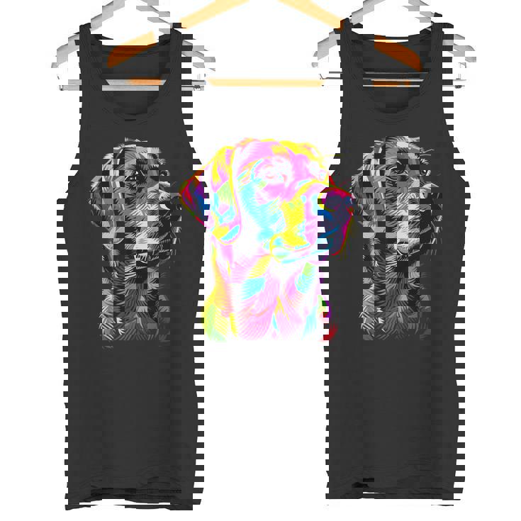 ラブラドールレトリバー カラフルカラー ポップアート グラフィック 犬 ラブラドール タンクトップ