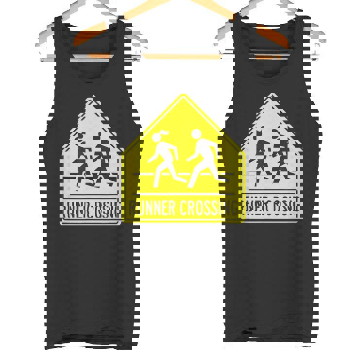ランナー クロッシング サイン モチベーションを高める 面白い ランニング タンクトップ