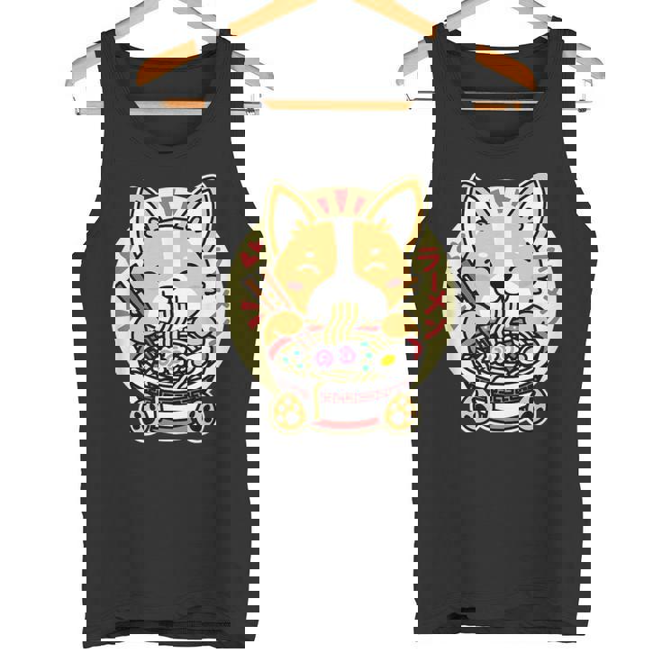 ラーメンを食べる犬 タンクトップ