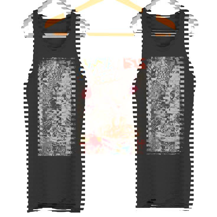 ラーメンヌードル 猫 ヴィンテージ 日本 Hip Hopヒップホップ かわいい オタク レトロ 猫 マンガ アニメ タンクトップ