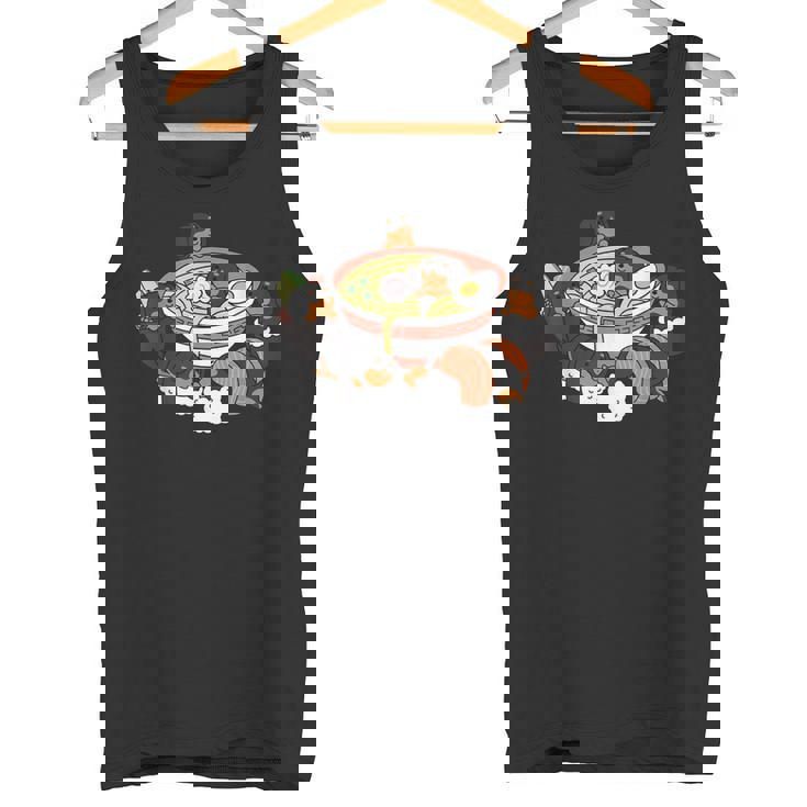 ラーメン寿司ダックスフント犬 タンクトップ