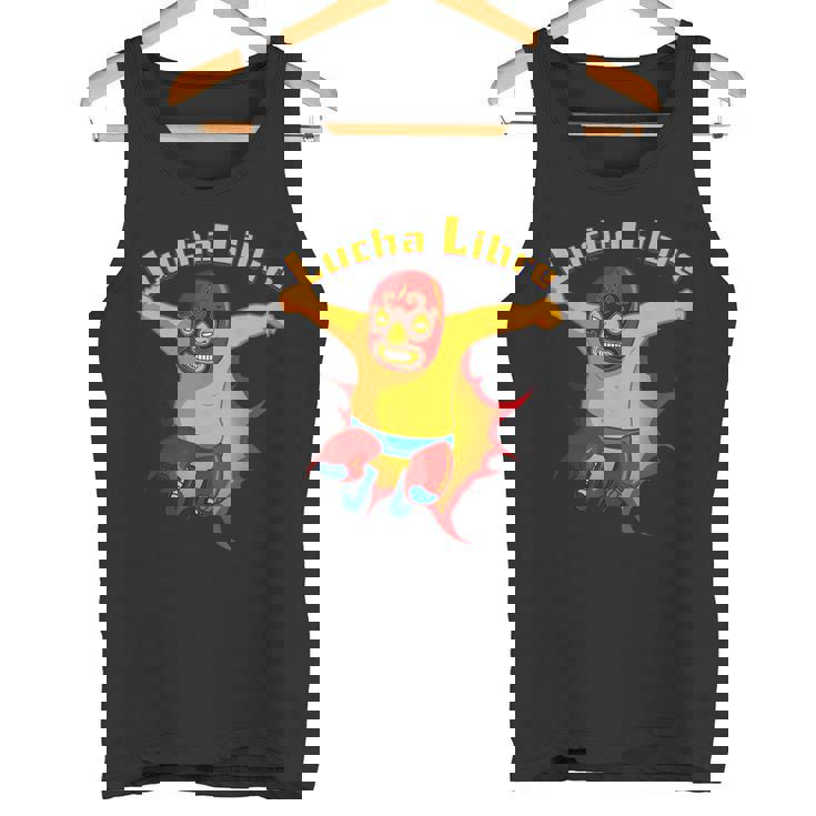 ルチャリブレメキシコ覆面レスラー漫画アクションポーズ タンクトップ