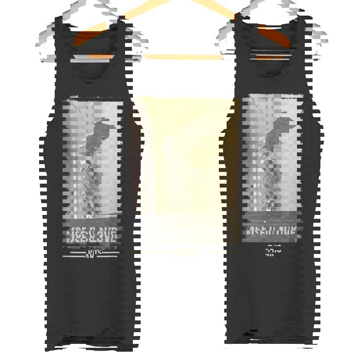 ルーヴル美術館 パリ フランス 翼のある勝利 筆プリント タンクトップ