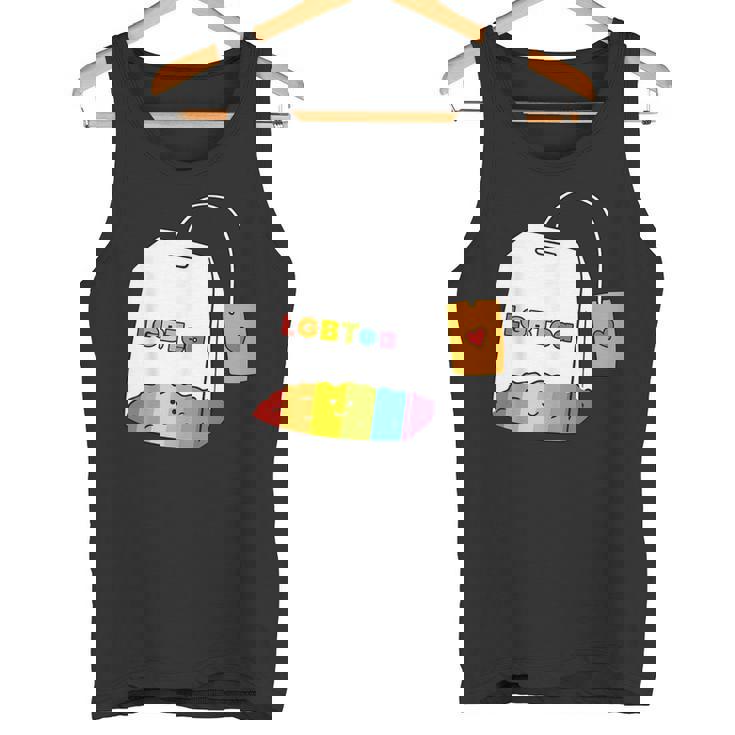 レインボーティーカップ Lgbtea Pride 愛らしいlgbtqプライド月間。 タンクトップ