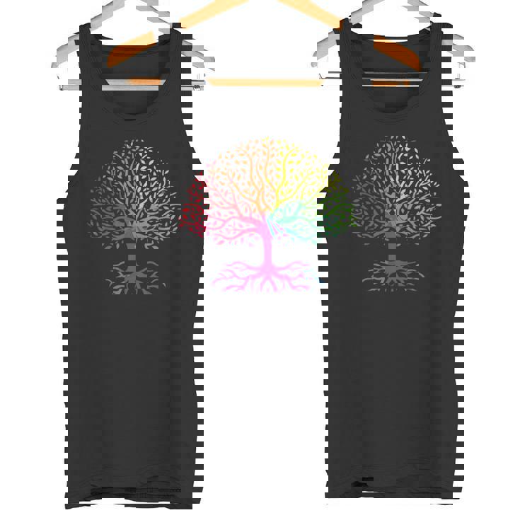レインボーフラッグ ツリー・オブ・ライフ Lgbt ゲイ・プライド月間 Lgbtqアライ タンクトップ