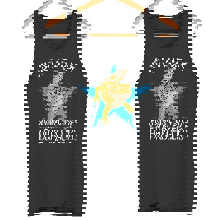 レオパード・ゲッコーが大好きな男の子です。トカゲ 爬虫類 ヒョウモントカゲモドキ タンクトップ