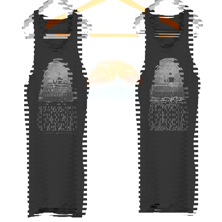 レトロ チェコ 風景 ヴィンテージ お土産 タンクトップ