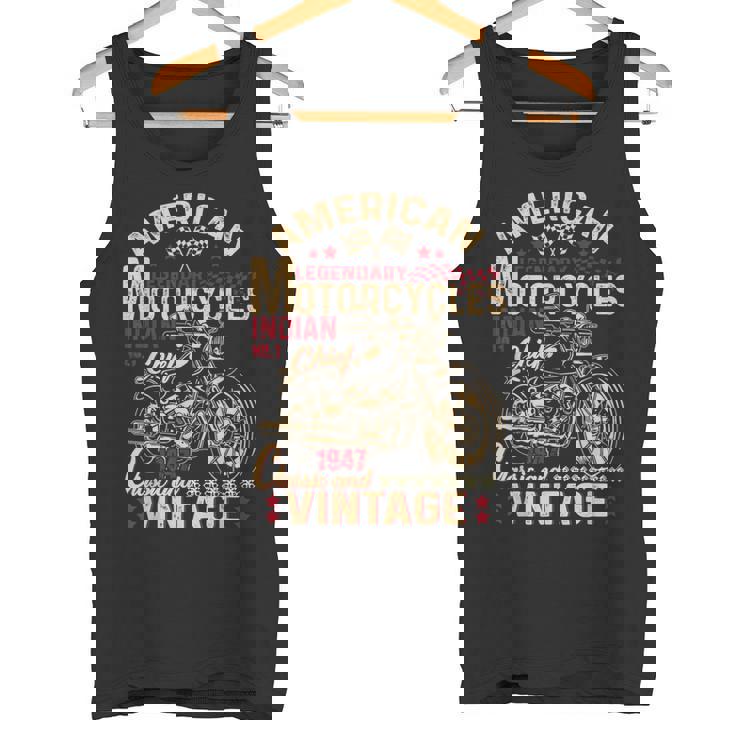 レトロ ヴィンテージ アメリカン オートバイ インディアン オールドバイカー 面白い タンクトップ