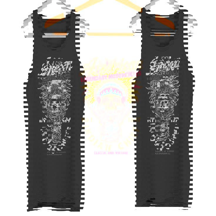 レトロ ヴィンテージ アメリカンバイク インディアン ネイティブ バイカーズギフト タンクトップ