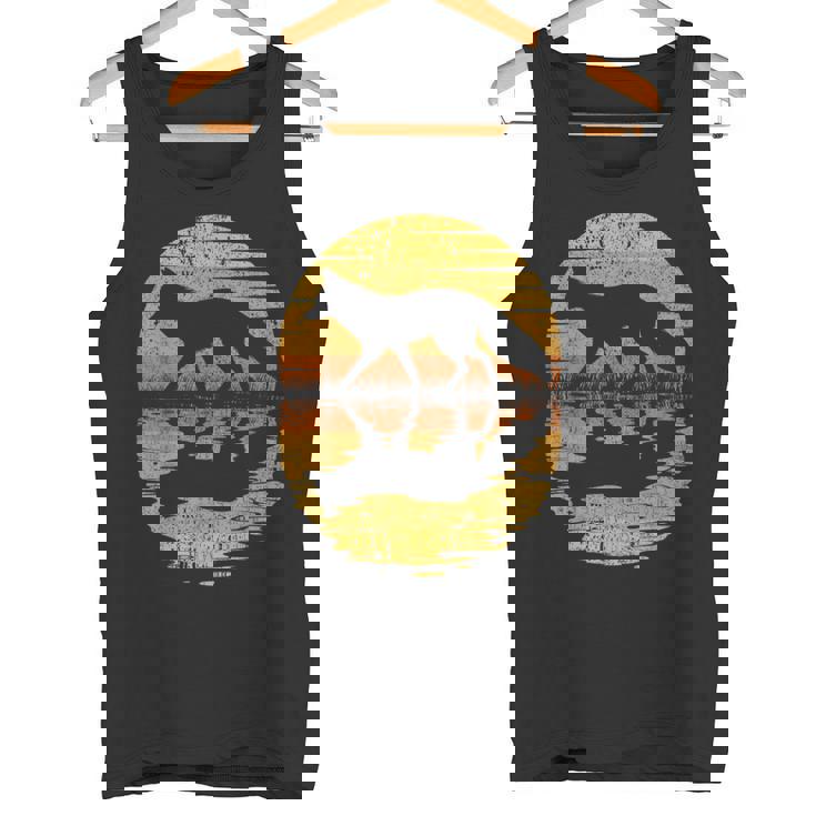 レトロ ヴィンテージ キツネ 反射 70年代 80年代 犬 動物 タンクトップ