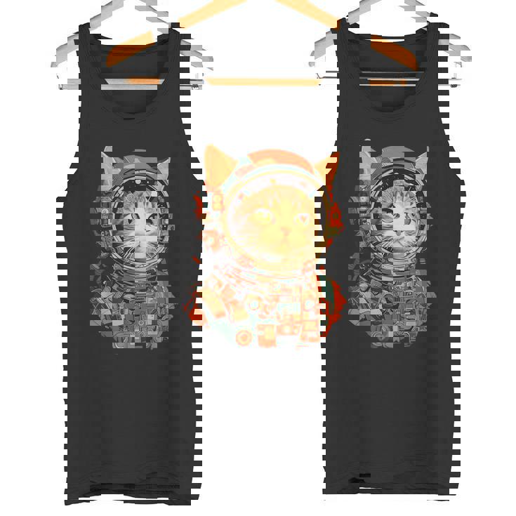 レトロ 宇宙飛行士 猫 タンクトップ