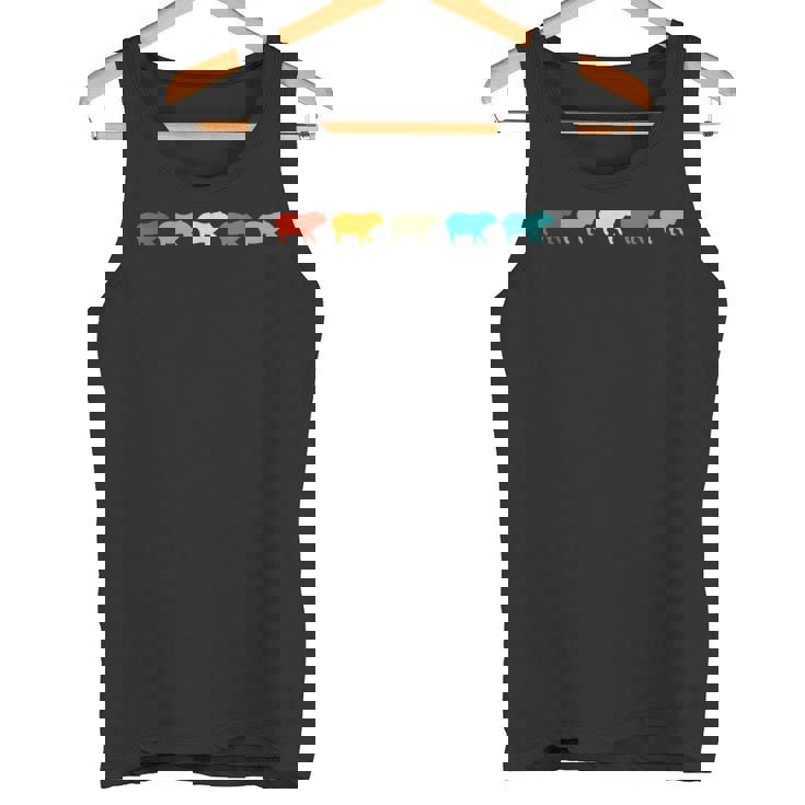 レトロなカピバラシルハウトデザイン カピバラミームげっ歯類 タンクトップ