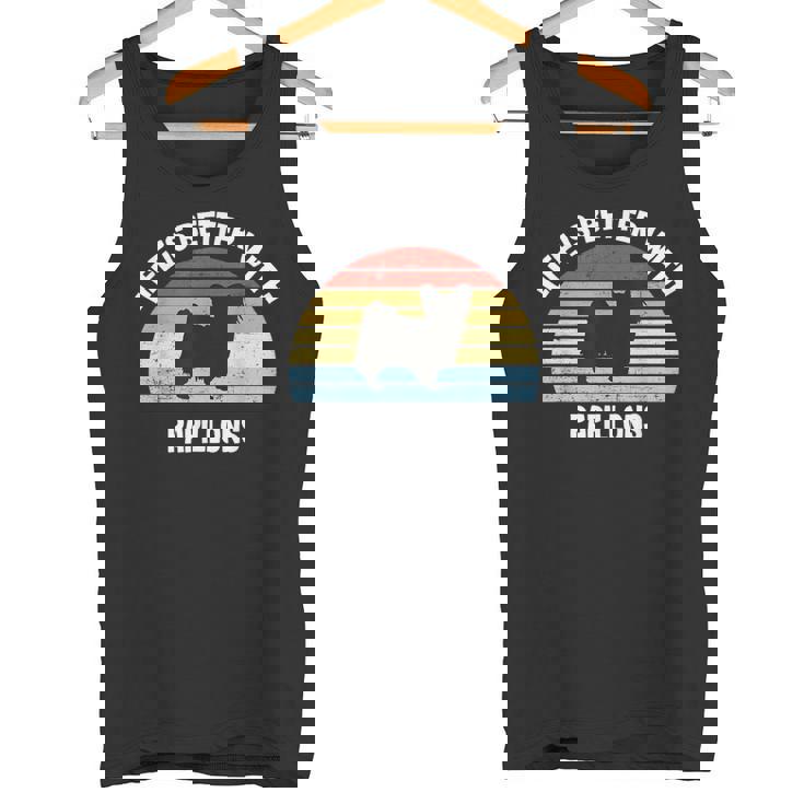 レトロパピヨン 犬 ギフト タンクトップ