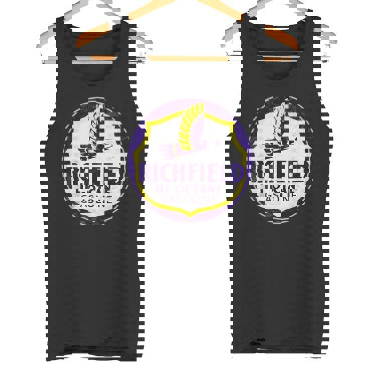 レトロヴィンテージガソリンスタンド リッチフィールドガソリン車 バイクガレージ タンクトップ