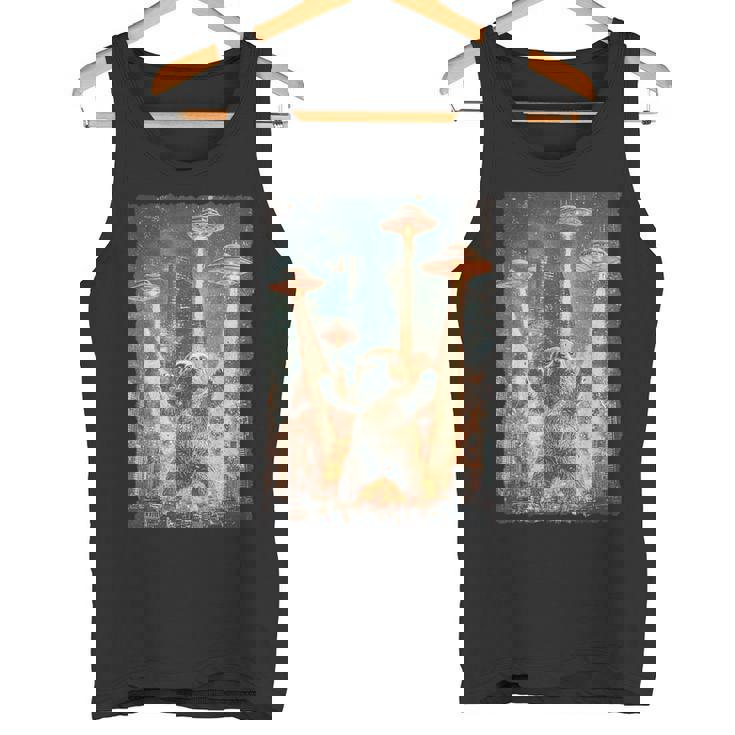 レトロ日本アニメ怪獣モンスターナマケモノセルフィー東京ufo タンクトップ