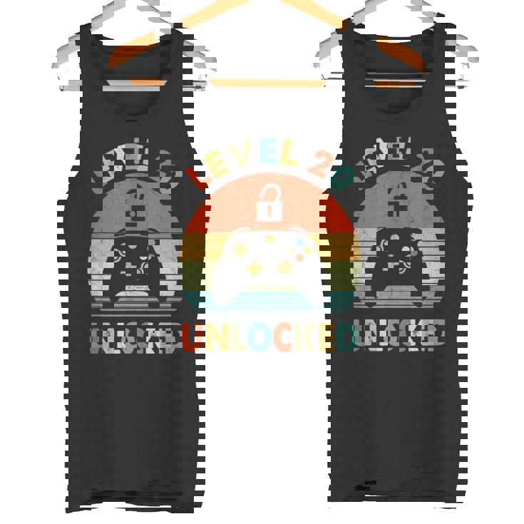 レベル 20 アンロック レトロ ヴィンテージ 面白い 20歳の誕生日 ゲーマー タンクトップ