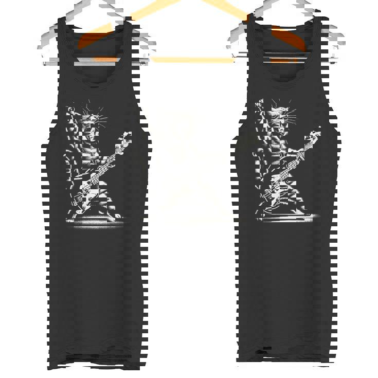 ロッキーキャット ベースギター4面エレキベースプレーヤー タンクトップ